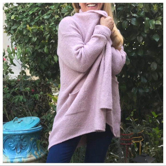 SOLD - Wrap Cardigan in Mauve Pink - Picture 5 of 8